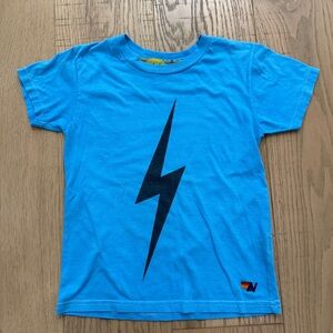 Aviator Nation | Kid’s Bolt Tee Neon Blue with Black Lightning Bolt